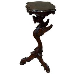 Unusual Carved Oak Griffin Table