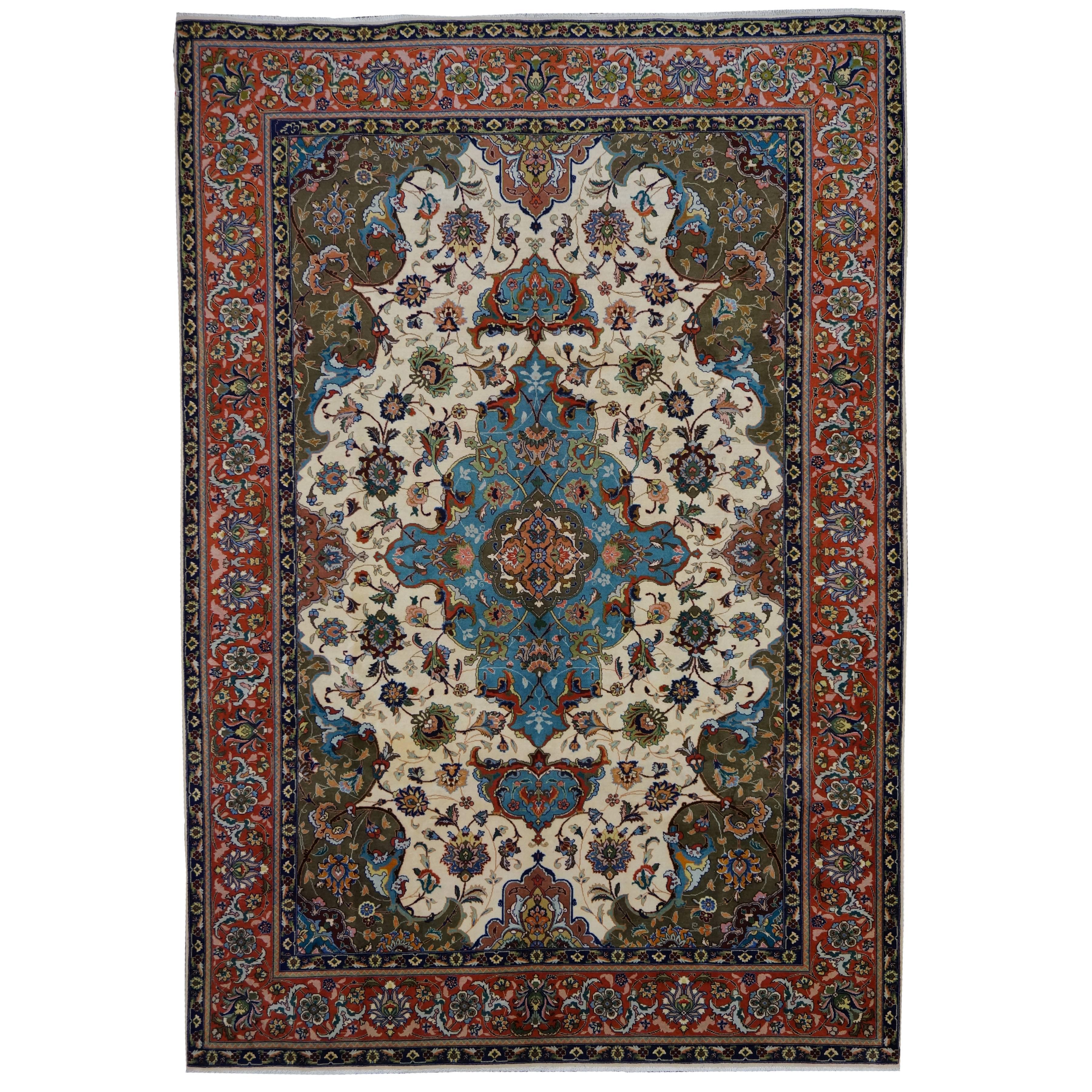 Persian Tabriz Master Piece 20th Century Oriental Rug For Sale