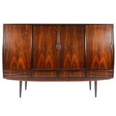  Tall Rosewood Bow Front Credenza 