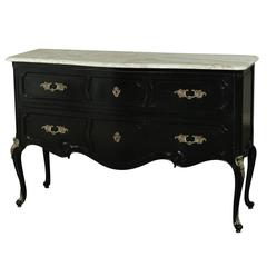 Mid-Century French Rococo Painted Commode or Bar with Onyx Top Mid-Century French Rococo Painted Commode or Bar with Onyx Top