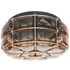 Geometric Brass and Glass Flush Mount 10