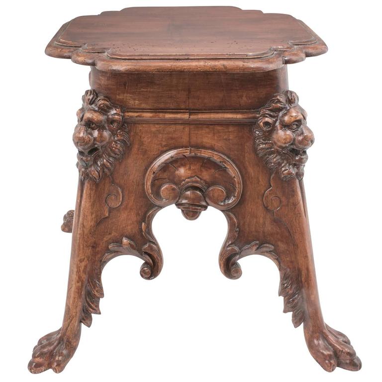 Fabulously Carved Lion Table at 1stdibs