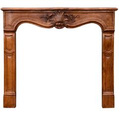 French Louis the 15th Style Oakwood Fireplace, 20th Century