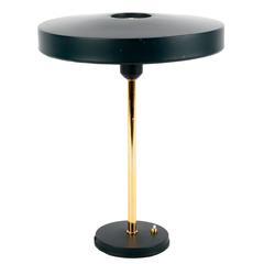 Louis Kalff Table Lamp with Brass Elements for Dutch Philips
