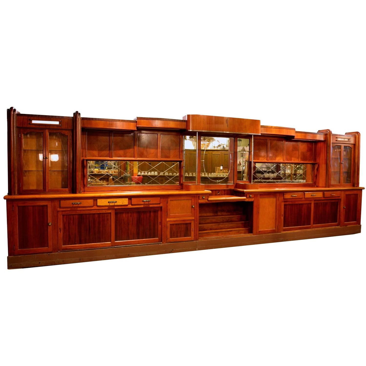 Original 1920s Mahogany Art Deco Front and Back Bar at 1stdibs