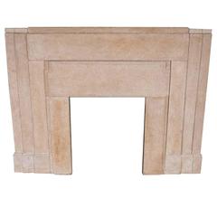 Pair of Original 1920s Art Deco Fireplaces in Hopton Wood Stone