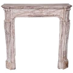 Antique French Style Rose Marble Fire Surround