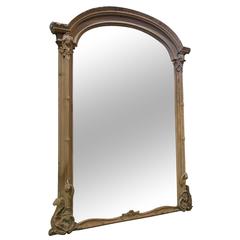 19th Century Large French Style Gilded Mirror
