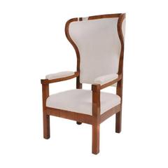 Austrian Biedermeier Cherrywood Wingback Chair, Early 19th Century 1