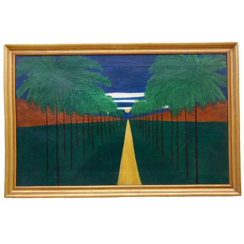 Emile Pierre Branchard, a Path in the Moonshine, circa 1925 For Sale