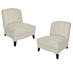 Fine Pair of Midcentury Slipper Chairs by W. J. Sloane 8