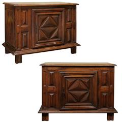 Pair of 19th Century French Carved Walnut Buffets