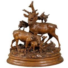 19th Century Black Forest Stag Grouping
