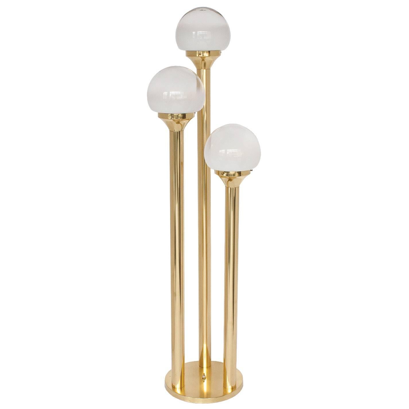 Italian Brass ThreeGlobe Floor Lamp at 1stDibs brass globe floor lamp, three globe lamp, 3