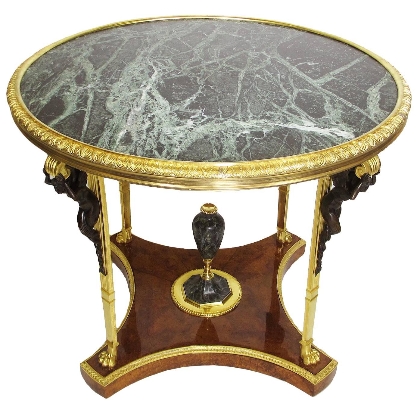 A Fine French Early 20th Century Gilt-Bronze Center Table Attr. Francois Linke