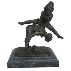 "Leap Frog" Bronze by Antoine-Louis Barye, circa 1860