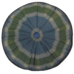 Throw Pillow/Unusual Round Pillow in Sage (green) and Blue