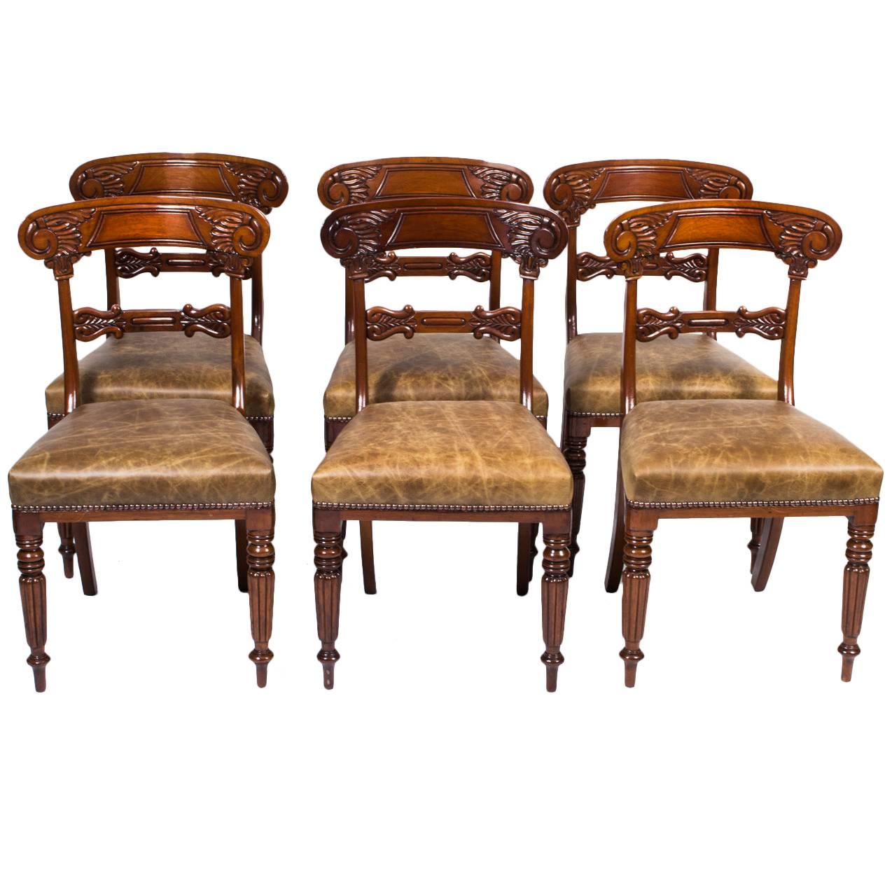 19th Century Set of Six Regency Mahogany Dining Chairs