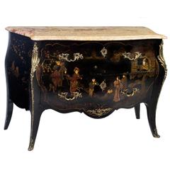 Antique French Chinoiserie Lacquered Chest, circa 1880