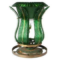 Period Art Deco Green Glass Architectural Salvage Fountain Element 4