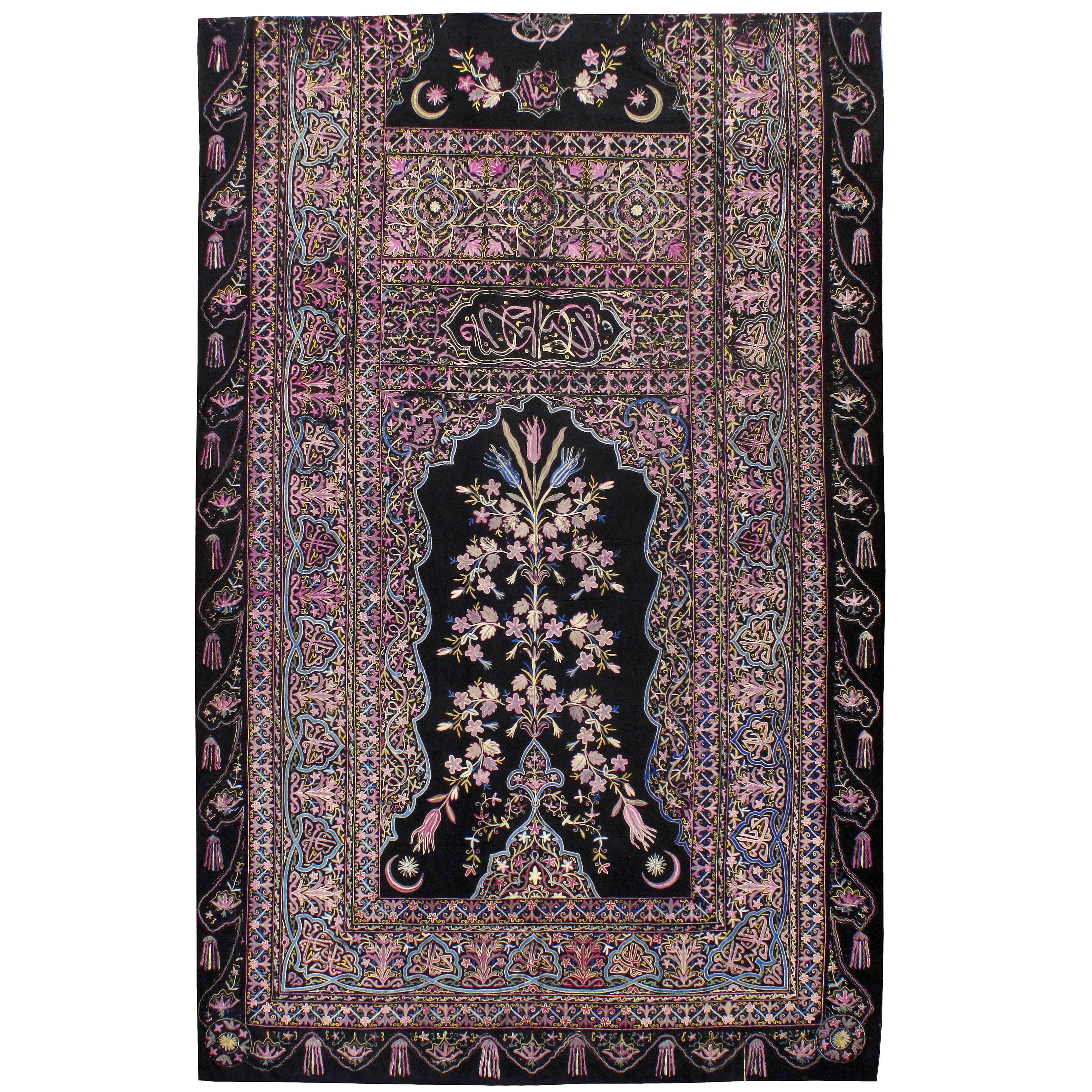 Antique Turkish Flat-Stiched Textile Tapestry For Sale