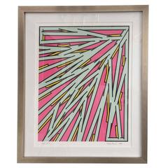 Silkscreen "Pink" by Nicholas Krushenick, Pencil Signed Artist Proof 5/6, 1979