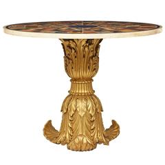 Italian 19th Century Specimen Marble and Giltwood Center Table 4