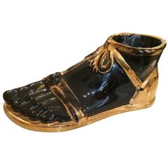 Fornasetti Gold and Black Gladiator Foot Sculpture