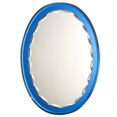 Stunning Italian Scalloped Mirror Fontana Arte Style