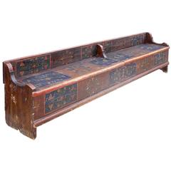 1800s Painted Bench with Storage