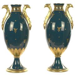 Wonderful Pair of Vases, France, Signed Maurice Pinon, Tours, circa 1920