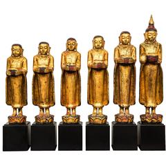 Burmese Gilt Wood Medicine Buddhas, 20th Century