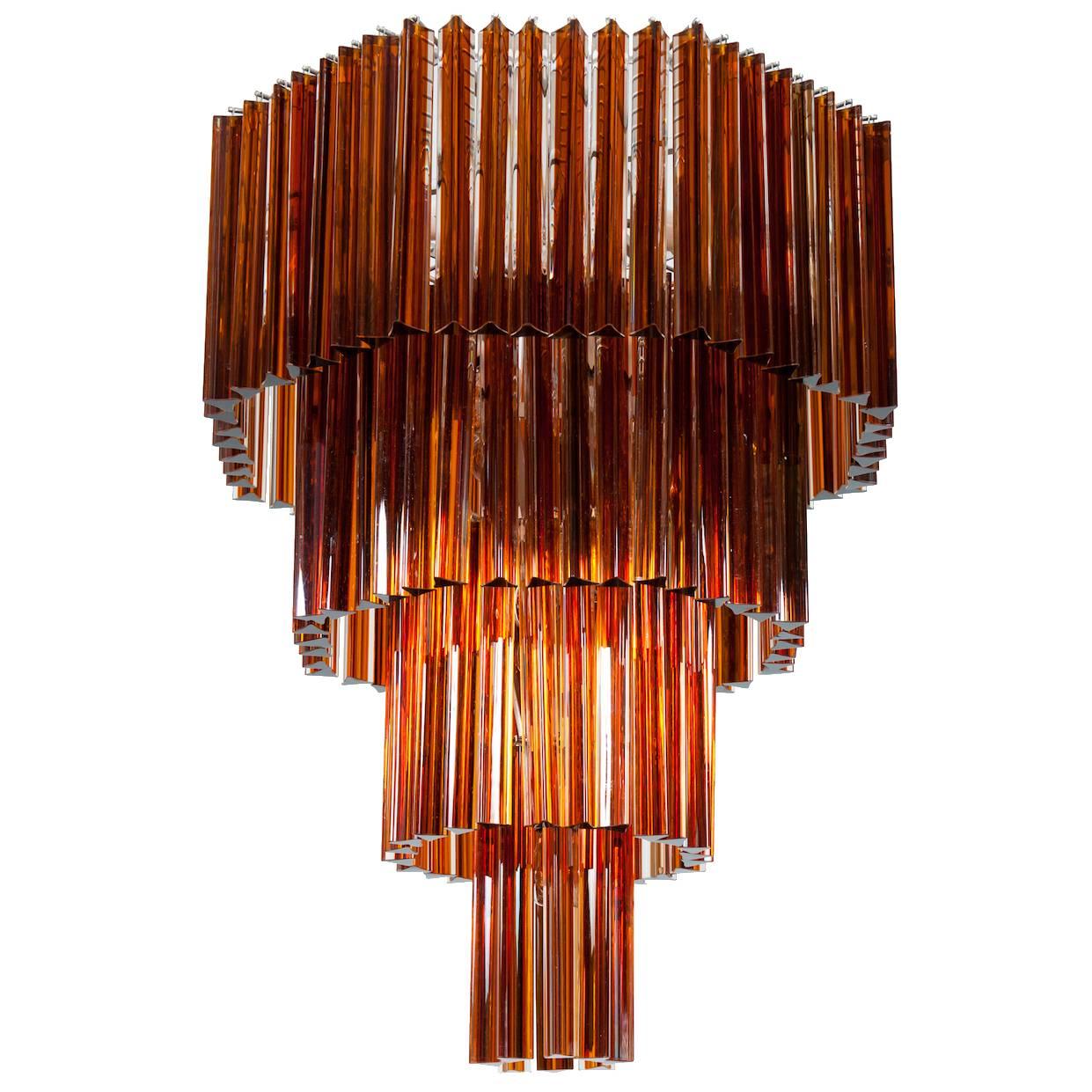 Handcrafted Italian Venetian Murano Glass Chandelier,  Attributed to Venini