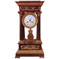 Antique Empire Style Bronze Mantle Clock by Tiffany & Co.