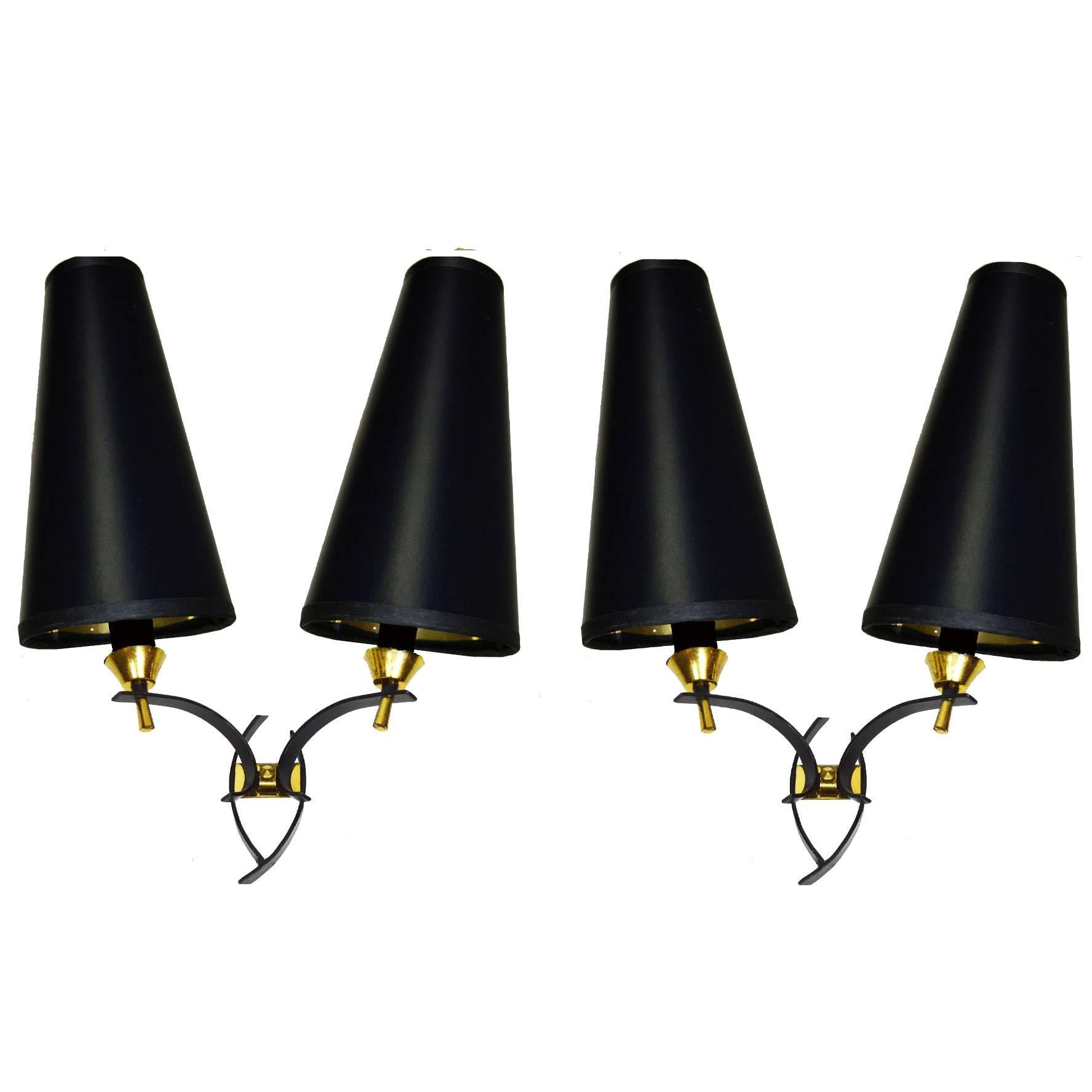 1940s French Pair of Sconces For Sale