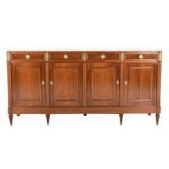 Early 20th Century Louis XVI Style Mahogany and Marble Sideboard from France