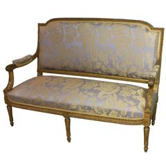 French Louis XVI Style Giltwood Settee 8