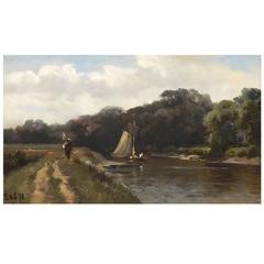 'An Easy Sail' by Belgian Painter Edmond De Schampheleer