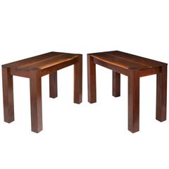 Phillip Lloyd Powell Pair of Console Tables in Walnut and Ebony, 1977 12