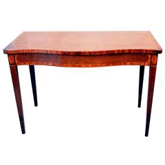 Antique Georgian Mahogany Serpentine Serving Table