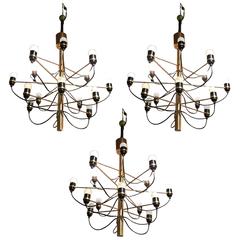Three Ceiling Lamps, Design Gino Sarfatti, 1958