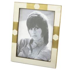 Modernist Picture Photo Frame Chrome & Brass by Noel B. C., Italy, circa 1970s