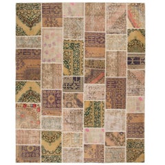 Handmade Turkish Oushak Patchwork Rug Reimagined, Custom Options Available