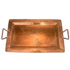 Retro Handmade Hammered Copper Tray