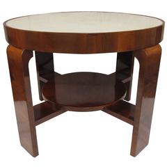 Walnut and Lacquered Parchment Gueridon. Art Deco Period, France 30
