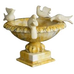 Late 19th Century Alabaster Tazza or Birdbath