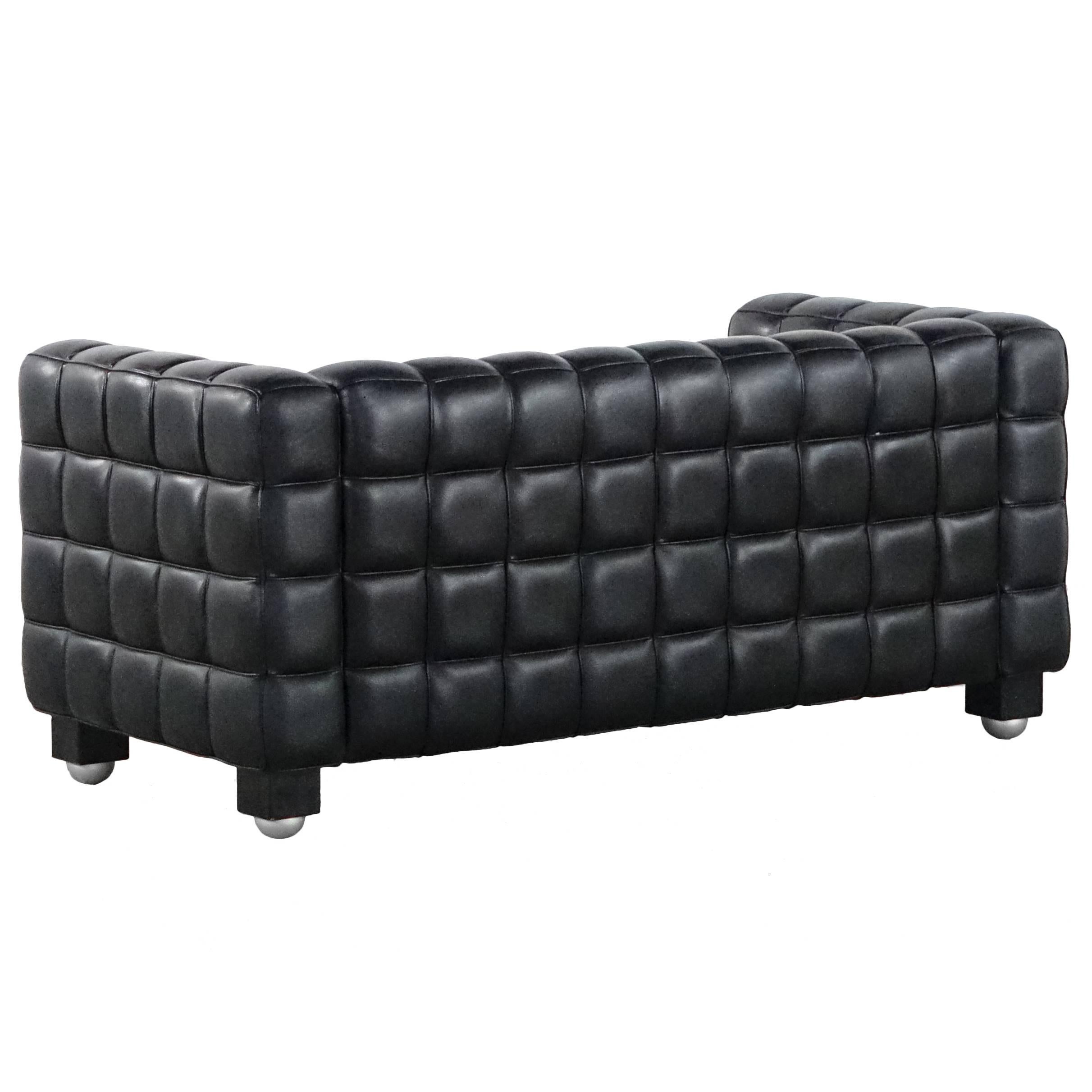 Josef Hoffmann Kubus Sofa, Wittmann Austria Design Bauhaus Leather Jugendstil