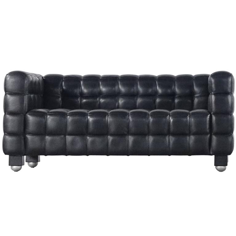 Josef Hoffmann Kubus Sofa Wittmann Austria Design 1910 Bauhaus Leather