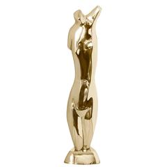 Mid-Century Brass Female Nude Sculpture in the Manner of Jean Arp