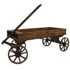 Antique 19th Century Chief Scout Wooden Wagon